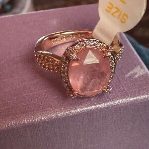 Elegant Gold and Pink Gemstone Ring